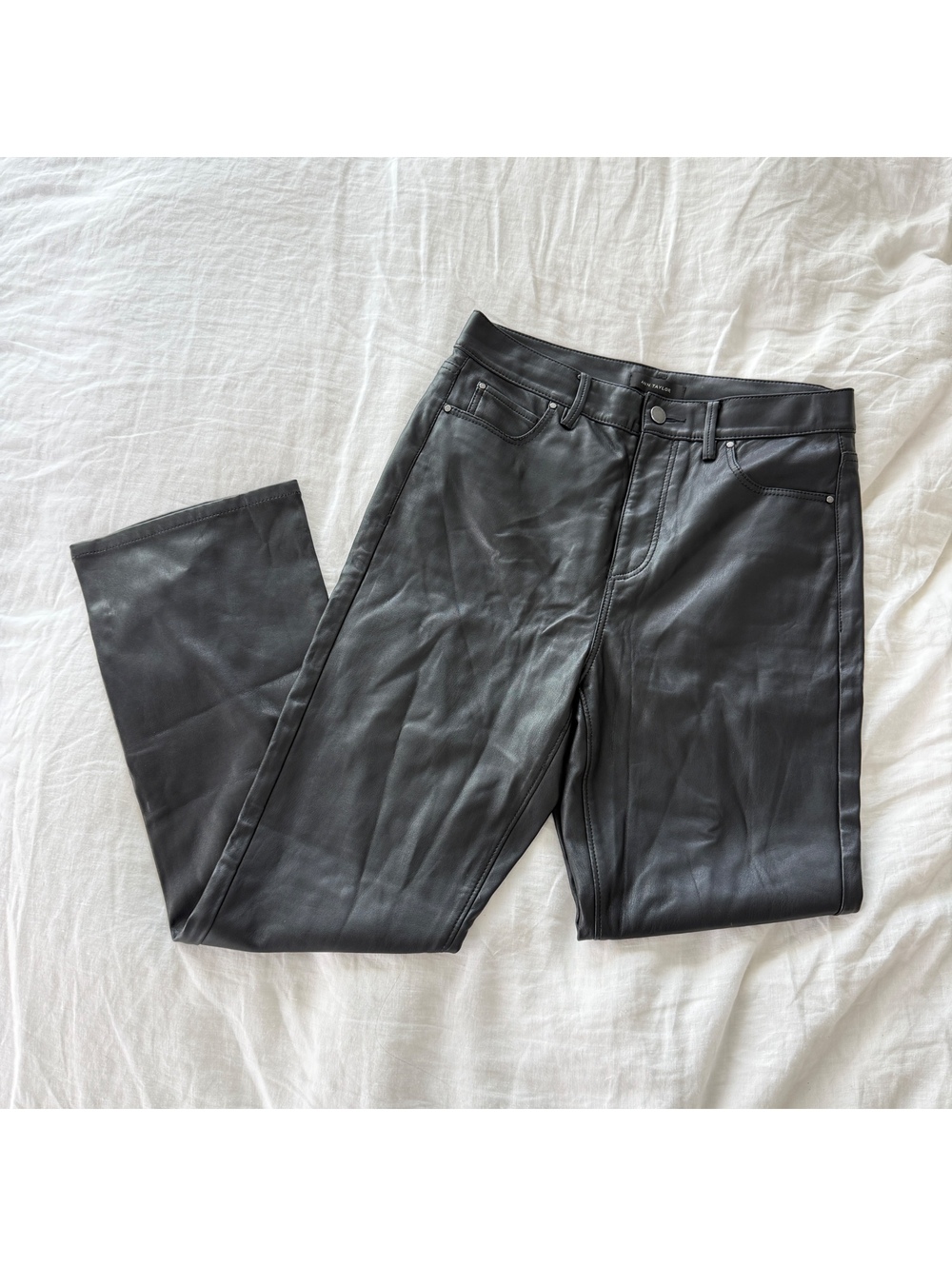 Ann Taylor Black Coated Straight Leg Jeans